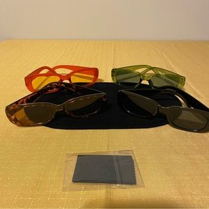 NWOT Sunglass bundle 4 pairs orange Green black tortoise shell